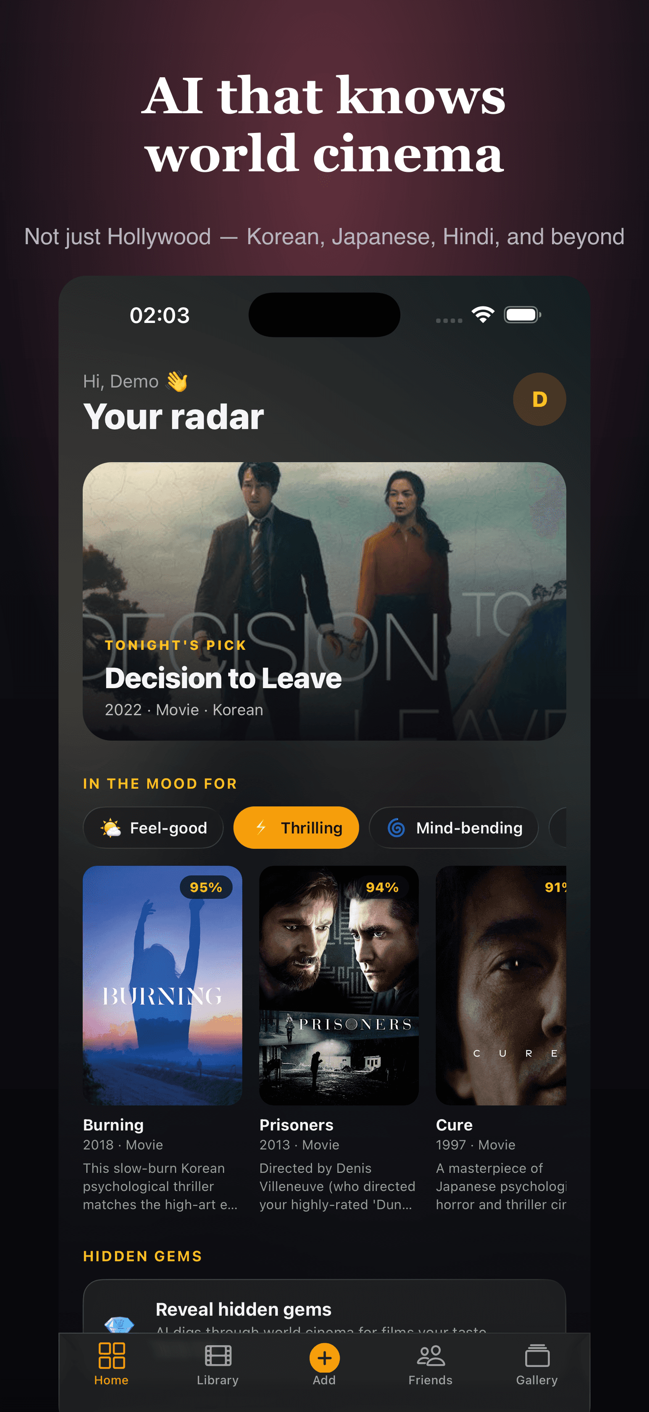 MovieRadar app screenshot